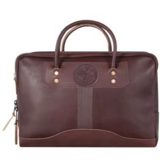 Duluth Trading Company Brown Pebbled Leather Computer Briefcase - Picture 2 of 4